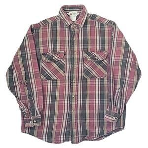 VTG Carhartt Flannel Shirt Small Distressed Plaid Los Angeles Spellout USA